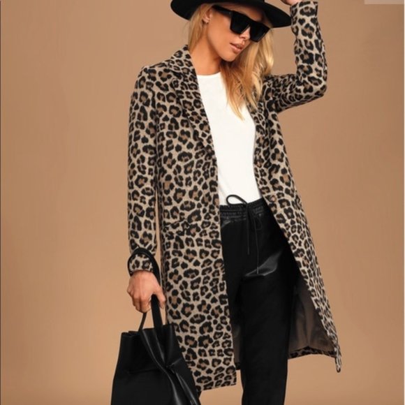 Kendall & Kylie Jackets & Blazers - Kendall & Kylie Button Front Leopard Trench Coat